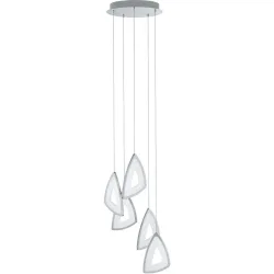 Eglo Pendellampe Amonde Grau Aluminium 150 cm - Farbe: Satin - LED - Lichtfarbe: Warmweiss - Material: Aluminium/Kunststoff - Pendellampe- LED