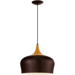 Eglo Pendellampe Obregon Braun Stahl 110 cm - Farbe: Crème - LED - Pendellampe- LED Energiesparlampe