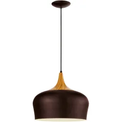 Eglo Pendellampe Obregon Braun Stahl 110 cm - Farbe: Crème - LED - Pendellampe- LED Energiesparlampe