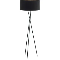 Eglo Stehlampe Fondachelli Schwarz/Kupfer Stahl 51 cm 152 cm - LED - Material: Stahl/Stoff - Stehlampe- LED Energiesparlampe