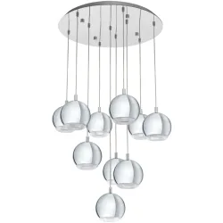 Eglo Pendellampe Conessa Grau Kunststoff 170 cm - Farbe: chrom - LED - Lichtfarbe: Warmweiss - Material: Kunststoff/Metall - Pendellampe- LED