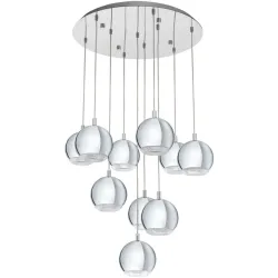 Eglo Pendellampe Conessa Grau Kunststoff 170 cm - Farbe: chrom - LED - Lichtfarbe: Warmweiss - Material: Kunststoff/Metall - Pendellampe- LED