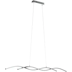 Eglo Pendellampe Lasana 2 Weiss/Grau Kunststoff 8 cm 120 cm - Farbe: chrom - LED - Lichtfarbe: Warmweiss - Material: Aluminium/Stahl/Kunststoff -