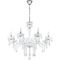 Pendellampe Carpento Weiss/Grau Stahl/Glas 130 cm - Farbe: chrom/weiss - Material: Stahl/ Glas - Pendellampe