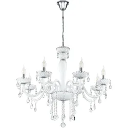 Pendellampe Carpento Weiss/Grau Stahl/Glas 130 cm - Farbe: chrom/weiss - Material: Stahl/ Glas - Pendellampe