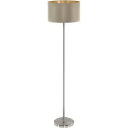 Stehlampe Maserlo Braun/Grau Stahl/Stoff 151 cm - Farbe: taupe - Stehlampe