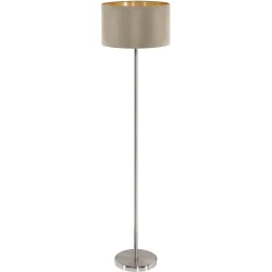Stehlampe Maserlo Braun/Grau Stahl/Stoff 151 cm - Farbe: taupe - Stehlampe