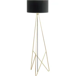Stehlampe Camporale Gold/Schwarz Stahl/Stoff 154 cm - Farbe: schwarz-gold - Stehlampe