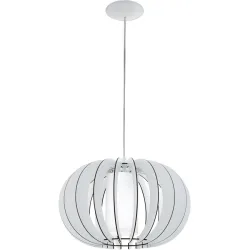 Pendellampe Stellato 2 Weiss Stahl/Holz 130 cm - Material: Holz/Stahl - Pendellampe