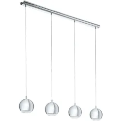 Pendellampe Conessa Grau Kunststoff/Metall 101 cm 110 cm - Farbe: Chrom/klar - LED - Lichtfarbe: Warmweiss - Pendellampe- LED Energiesparlampe