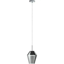 Pendellampe Murmillo Schwarz/Grau Stahl/Glas 150 cm - Farbe: chrom/schwarz - Material: Stahl/ Glas - Pendellampe