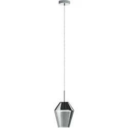 Pendellampe Murmillo Schwarz/Grau Stahl/Glas 150 cm - Farbe: chrom/schwarz - Material: Stahl/ Glas - Pendellampe