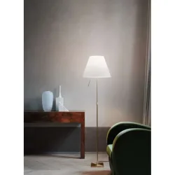 Luceplan Stehlampe Costanza Weiss/Silber Kunststoff/Metall 120 cm - Farbe: Silber/Weiss - Material: Metall/Kunststoff - Stehlampe