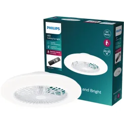 Philips LED Amigo Deckenventilator 20 W, 42 W (Ø x H) 490 mm x 137 mm Weiß mit Beleuchtung, Dimmbar