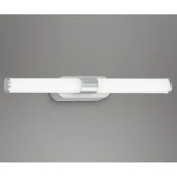 Badlampe Splash Grau Kunststoff 40 cm 4.5 cm - Farbe: chrom matt - LED - Lichtfarbe: Helles Neutralweiss - Badlampe- LED Energiesparlampe