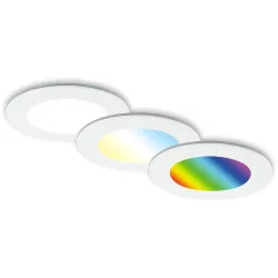 Einbaustrahler Nesso Kunststoff weiss RGB Ø9,2 cm - LED - Lichtfarbe: Extra warmweiss - Helles Neutralweiss - Einbaustrahler- LED Energiesparlampe