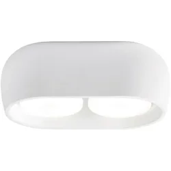 Deckenlampe Mysia Weiss Gips 20 cm 7.5 cm - LED - Lichtfarbe: Warmweiss - Deckenlampe- LED Energiesparlampe