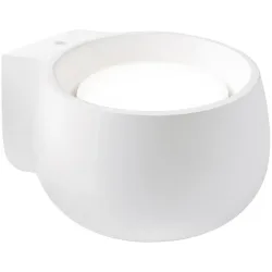 Wandlampe Mysia Weiss Gips 12 cm 7.5 cm - LED - Lichtfarbe: Warmweiss - Wandlampe- LED Energiesparlampe