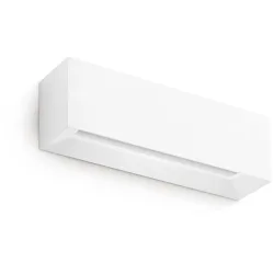 Wandlampe Hermione Weiss Gips 22 cm 7 cm - LED - Lichtfarbe: Warmweiss - LED Energiesparlampen