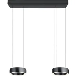 Designer-Pendellampe Bankamp Orbit anthrazit 2-flammig dimmbar - Farbe: anthrazit eloxiert - LED - Lichtfarbe: Extra warmweiss - Material: