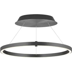 Designer-Pendellampe Bankamp Line anthrazit 63 cm mit Fernbedienung - Farbe: anthrazit matt eloxiert - LED - Lichtfarbe: Extra warmweiss - Material:
