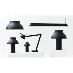 Designer-Tischlampe HAY Neon dimmbar D 53 cm - Farbe: Schwarz - LED - Lichtfarbe: Warmweiss - Material: Stahl - Bürolampe- LED Energiesparlampe