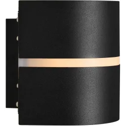 Wandlampe aussen Sibelis Aluminium schwarz E27 - Material: Plastic - Wandlampe aussen
