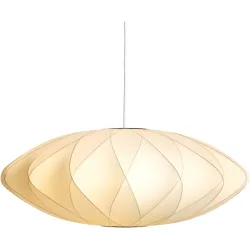 HAY Pendellampe Nelson Saucer Weiss Kunststoff 45 cm 15 cm - Farbe: offwhite - Material: Polymer - Pendellampe