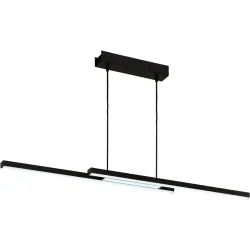 Eglo Pendellampe Fraioli-Z Schwarz Aluminium 10 cm 120 cm - LED - Lichtfarbe: Extra warmweiss - Kaltes Tagesweiss - Pendellampe- LED Energiesparlampe
