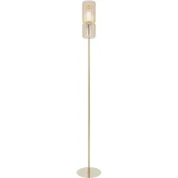 Stehlampe Harmon Transparent/Gold Glas/Metall 13.2 cm 155 cm - Farbe: messing - Material: Metall/Glas - Stehlampe
