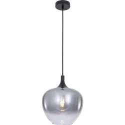 Pendellampe Tiara Schwarz Glas/Metall 24 cm 120 cm - Material: Metall/Glas - Pendellampe