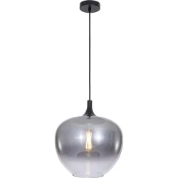 Pendellampe Tiara Schwarz/Grau Glas/Metall 29 cm 120 cm - Material: Metall/Glas - Pendellampe