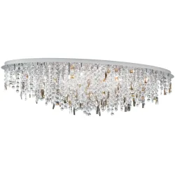 Briamond Deckenlampe Crystalriver Grau Stahl/Kristall 120 cm 31 cm - Farbe: Chrom/klar - Deckenlampe