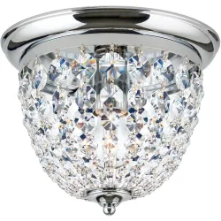 Briamond Deckenlampe Plafond Grau Stahl/Kristall 26 cm 22 cm - Farbe: Chrom/klar - Deckenlampe