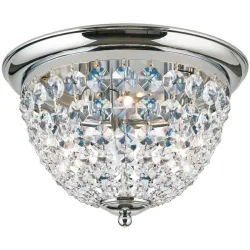 Briamond Deckenlampe Plafond Grau Stahl/Kristall 35 cm 24 cm - Farbe: Chrom/klar - Deckenlampe