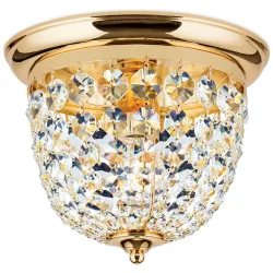 Briamond Deckenlampe Plafond Gold/Transparent Kristall/Messing 26 cm 22 cm - Material: Messing/Kristall - Deckenlampe