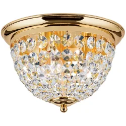 Briamond Deckenlampe Plafond Gold/Transparent Kristall/Messing 35 cm 24 cm - Material: Messing/Kristall - Deckenlampe