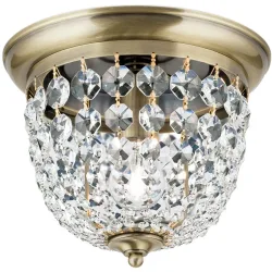 Briamond Deckenlampe Plafond Kristall/Messing 26 cm 22 cm - Farbe: Patina - Material: Messing/Kristall - Deckenlampe