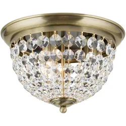 Briamond Deckenlampe Plafond Kristall/Messing 35 cm 24 cm - Farbe: Patina - Material: Messing/Kristall - Deckenlampe