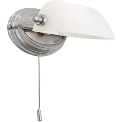 Briamond Wandlampe Harvard Weiss Glas/Messing 20 cm 9 cm - Farbe: Opal weiss satiniert - Material: Messing/Glas - Wandlampe