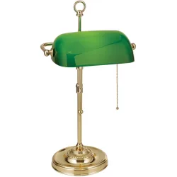 Briamond Tischlampe Harvard Grün Glas/Messing 28 cm 53 cm - Farbe: messing/grün - Material: Messing/Glas - Tischlampe