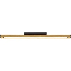 HERZBLUT Deckenlampe Dana Schwarz Eisen/Holz 100 cm - Farbe: schwarz/Eiche - LED - Lichtfarbe: Extra warmweiss - Helles Neutralweiss - Deckenlampe-