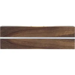 HERZBLUT Wandlampe Dana Braun Metall/Holz 7 cm 23 cm - LED - Lichtfarbe: Extra warmweiss - Material: Nickel/Nussbaumholz massiv - Wandlampe- LED