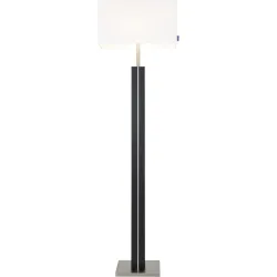 HERZBLUT Stehlampe Dana Q Schwarz/Weiss/Kupfer Metall/Holz 25 cm 160 cm - Material: Nickel/Holz massiv - Stehlampe