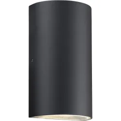 NORDLUX Wandlampe aussen Rold Schwarz Glas/Metall 9 cm 16 cm - LED - Lichtfarbe: Warmweiss - Material: Metall/Glas - Wandlampe aussen- LED
