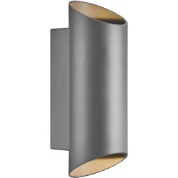 NORDLUX Wandlampe aussen Nico Round Grau Aluminium 7.7 cm 23.5 cm - Farbe: anthrazit - Wandlampe aussen