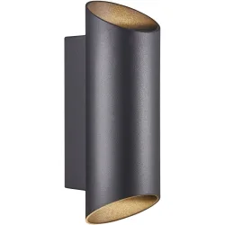 NORDLUX Wandlampe aussen Nico Round Schwarz Aluminium 7.7 cm 23.5 cm - Wandlampe aussen