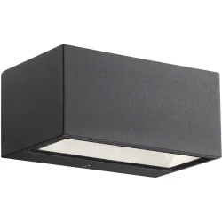 NORDLUX Wandlampe aussen Nene Schwarz Metall 14 cm 6.4 cm - LED - Lichtfarbe: Warmweiss - Wandlampe aussen- LED Energiesparlampe