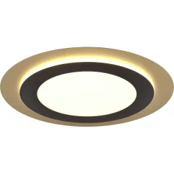 Deckenlampe Dijon Schwarz/Gold Metall 45 cm 4.5 cm - Farbe: schwarz-gold - LED - Lichtfarbe: Extra warmweiss - Helles Neutralweiss - Deckenlampe- LED