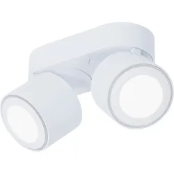 Spot Derby Weiss Metall 18 cm 10.6 cm - LED - Lichtfarbe: Warmweiss - Spot- LED Energiesparlampe